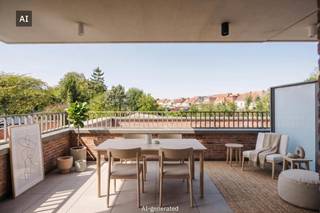 Het appartement beschikt over een bewoonbare oppervlakte van 97m² en een ruim, aangenaam terras van maar liefst 15m², ideaal om te genieten van rust en buitenruimte.<br /><br />De indeling is praktisch en doordacht:<br />- Een volledig uitgeruste keuken met toegang tot het terras (15m²)<br />- Lichtrijke leefruimte met grote raampartijen<br />- 2 volwaardige slaapkamers<br />- Een volledig uitgeruste badkamer<br />- Een praktische bergruimte<br />- Apart gastentoilet<br /><br />Dankzij de gunstige ligging heb je in het centrum van Bissegem alles binnen handbereik. Daarnaast bevindt Kortrijk zich op fietsafstand, terwijl ook de belangrijkste invalswegen vlot bereikbaar zijn. Dit maakt het appartement ideaal voor zowel eigen bewoning als investering.<br /><br />Aankoop mogelijk onder 6% BTW.<br /><br />Bent u op zoek naar een energiezuinig nieuwbouwappartement met terras? Dan is dit appartement in de residentie Greenscape zeker een bezoek waard.<br /><br />Neem contact op met één van onze makelaars Sarah (0493 25 46 80) of Michelle (0493 25 46 81).<br /><br />Deze AI-visualisaties zijn bedoeld als inspiratie. Er werd geen rekening gehouden met technische specificaties, stedenbouwkundige voorschriften of de concrete mogelijkheden tot realisatie.
