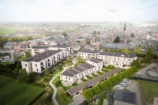 <strong>Indeling:</strong><br /><br />Woning D24 biedt op het gelijkvloers een private inkomhal, een gastentoilet, een zithoek, een eetkamer met open keuken en een bergruimte met aansluitingen voor wasmchine en droogkast. De eerste verdieping omvat een nachthal een badkamer en 3 slaapkamers, waarvan één met privédressing.<br /><br />Bij woning D24 hoort een tuin met terras van 53m2, met aansluitend een carport voor 1 voertuig met overdekte fietsenberging.<br /><br /><strong>Afwerking:</strong><br /><br />De afwerking zal gebeuren aan de hand van 3 unieke afwerkingsstijlen samengesteld door onze interieurarchitecten. Deze stijlen bieden u de vrijheid om uw woning of appartement naar wens te personaliseren.