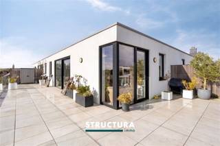 Op wandelafstand van het centrum bevindt zich deze uitzonderlijke penthouse met een indrukwekkend terras van ca. 76 m². Dit lichtrijke appartement combineert ruimte, comfort en een uitstekende ligging, en vormt bovendien een interessante investering dankzij de huidige verhuur.Indeling3de verdieping: Inkomhal met gastentoilet – ruime en lichtrijke leefruimte met open keuken en directe toegang tot het zonnige terras – nachthal – 3 slaapkamers (13m² - 6m² en 6m²) – badkamer en berging.Kelderberging.Autostaanplaats bij aan te kopen aan €25.000.Karakteristieken- Bewoonbare oppervlakte ca. 98 m²- Energiezuinig, EPC A - Elektriciteit conform- Recent gebouw (2020)- Momenteel verhuurd aan €1.345/maand (incl. lasten) sinds 2020- Centrale ligging nabij winkels, openbaar vervoer en voorzieningenEen unieke opportuniteit voor wie op zoek is naar een ruim penthouse met groot terras of een zorgeloze investering op een toplocatie. Contacteer ons vandaag nog voor meer informatie of een bezoek via 02 460 80 46 of info@structura.be