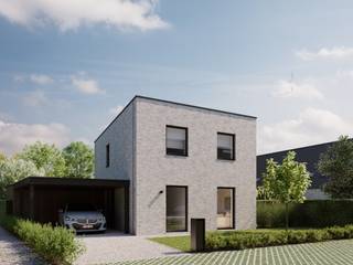 te koop Menen: hedendaagse nieuwbouw villa gelegen in rustige doodlopende  woonwijkIndeling:inkomhal, living, open keuken met eiland, berging1ste...