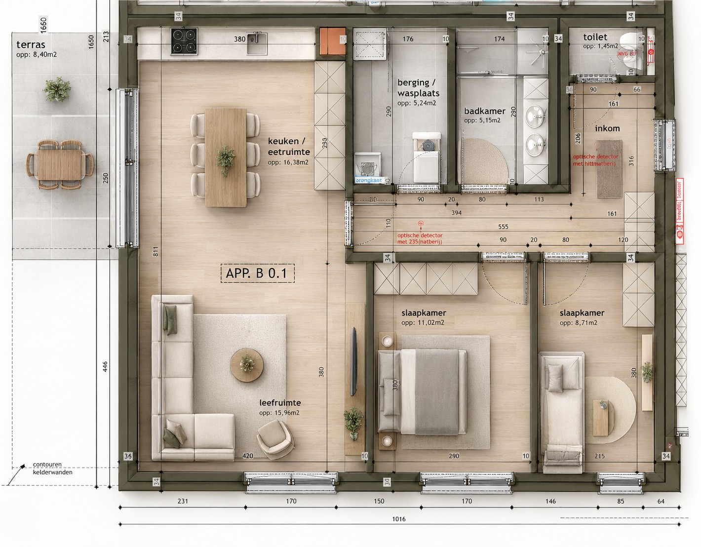 Ruim, gelijkvloers appartement met tuintje/terras en parking - foto 2