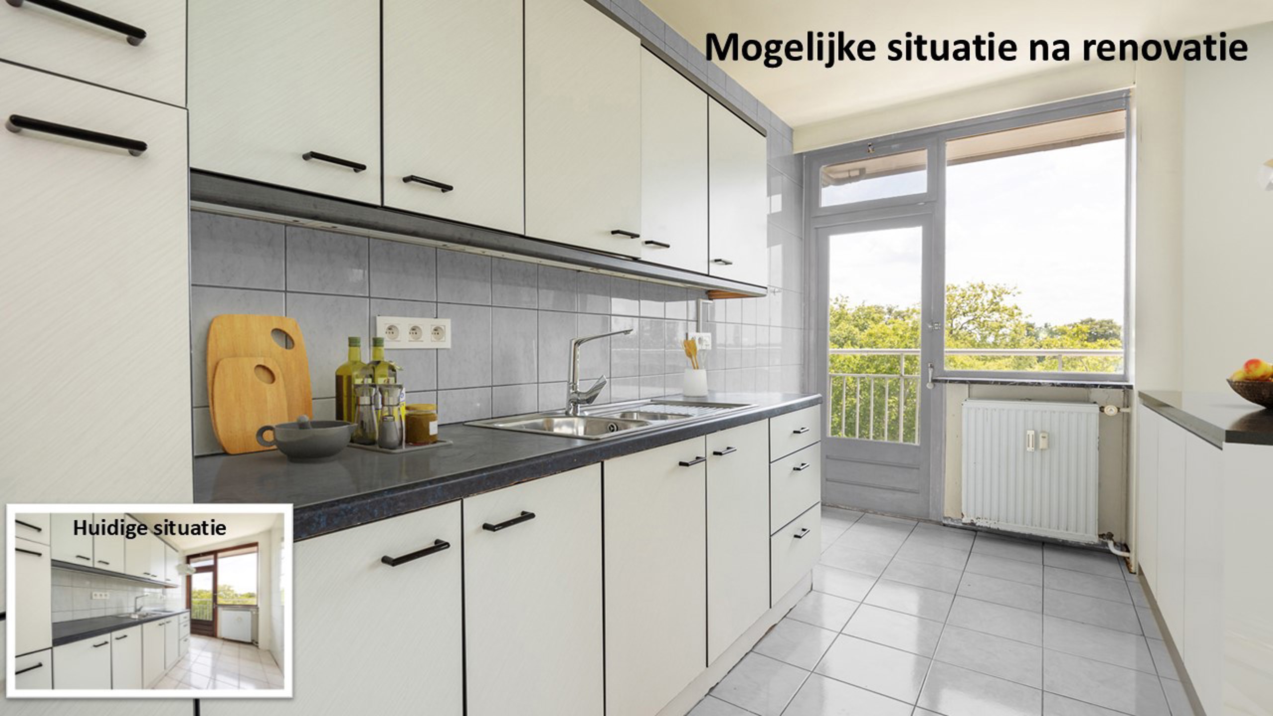 Deels te renoveren, centr. gel. app  (V5-93 m²) met 2 slpks. - foto 4