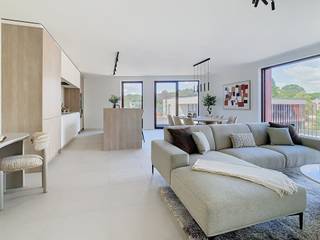 Op zoek naar een woning die net dat tikkeltje meer biedt? Deze instapklare penthouse in residentie Klaver is een echte parel. Gelegen aan het Gemeenteplein van Lummen, vlak naast het gemeentehuis, woont u hier midden in het bruisende centrum, maar met alle rust en privacy die u verdient.<br /><br />Als bovenste verdieping van dit gloednieuwe project valt deze woning meteen op door de verzorgde afwerking. Muren en plafonds zijn professioneel geschilderd, de lichtarmaturen zijn inbegrepen en zorgen voor een warme, stijlvolle sfeer. Dankzij de energiezuinige warmtepomp woont u hier bovendien comfortabel én voordelig.<br /><br />De ruime leefruimte met open keuken is het kloppend hart van de woning. Grote ramen laten het daglicht binnenstromen en leiden u zo naar het heerlijk zonnige terras, de perfecte plek voor een ontbijt in de zon of een drankje na het werk. Twee volwaardige slaapkamers, elk met eigen badkamer, bieden alle comfort voor gezin of gasten. Een apart gastentoilet en slimme bergruimtes maken het geheel helemaal af.<br /><br />En het mooie is: u hoeft zich geen zorgen te maken over parkeren of opslag. Een private ondergrondse staanplaats en aparte berging zijn gewoon inbegrepen.<br /><br />Troeven op een rij:
<ul>
<li>Eerste bewoning, volledig instapklaar</li>
<li>Twee ruime slaapkamers, elk met eigen badkamer</li>
<li>Lichtrijke leefruimte met open keuken</li>
<li>Zonnig en privaat terras</li>
<li>Energiezuinig wonen dankzij warmtepomp</li>
<li>Verzorgde afwerking met oog voor detail</li>
<li>Centrale ligging aan het Gemeenteplein van Lummen</li>
<li>Private ondergrondse autostaanplaats en berging inbegrepen</li>
</ul>
Dit penthouse is ideaal voor wie op zoek is naar ruimte, comfort en een centrale ligging, zonder in te boeten op rust en privacy.<br /><br />Meer weten of een bezoek plannen? Neem contact op met Indra Neven via 0460 94 95 05 of mail naar indra@vestio.com