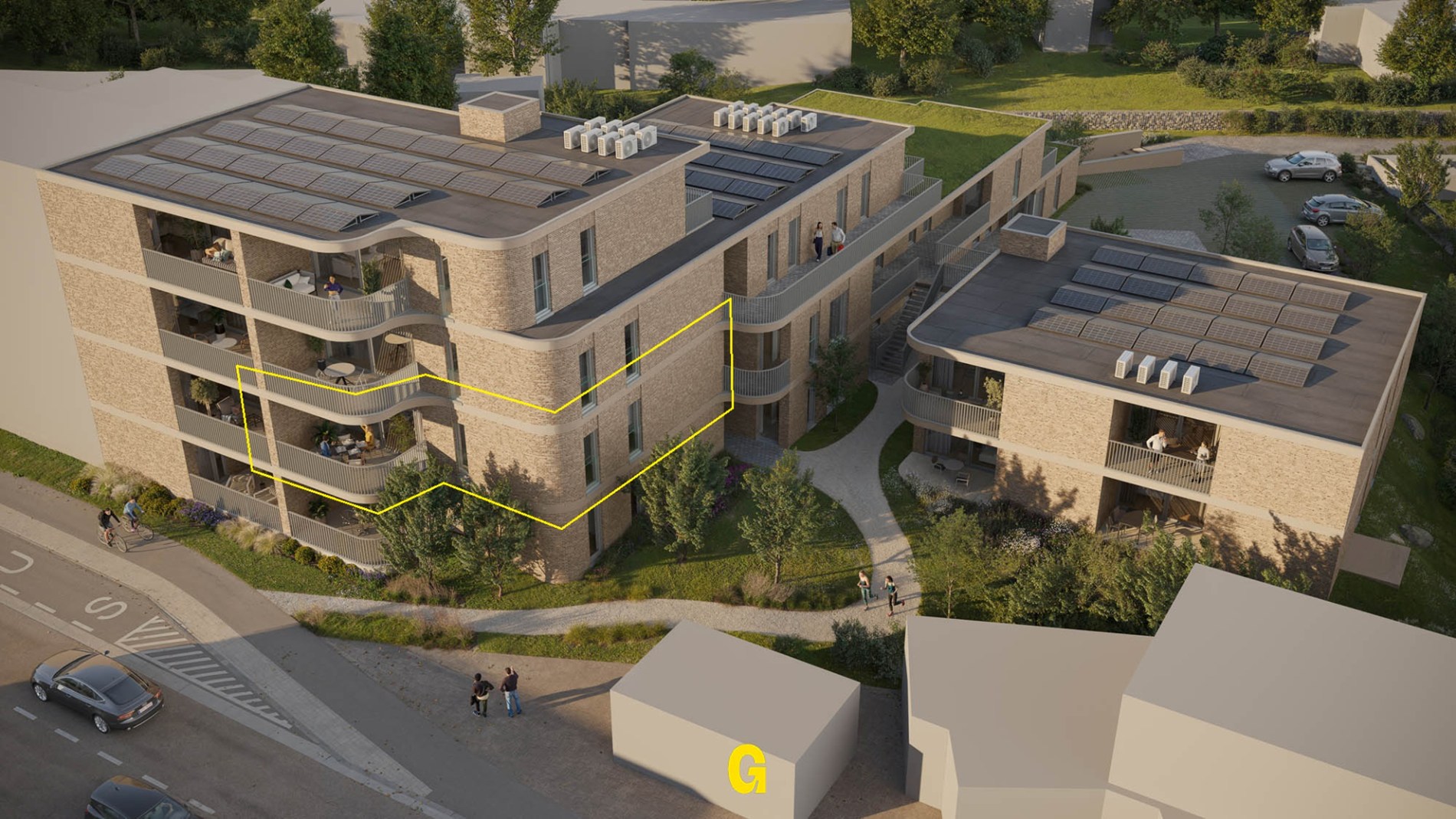 Nieuwbouwappartement op 1ste verdieping met 2 slaapkamers, bureau en terras, in res. de Boomgaard vlakbij het centrum van Hoeselt - foto 1