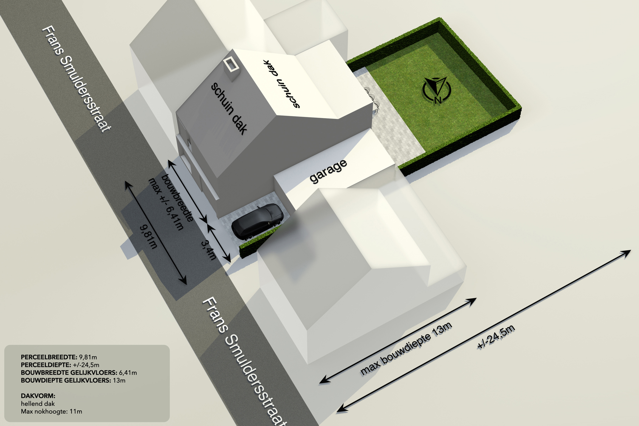 Rustig gelegen bouwgrond geschikt voor half-open bebouwing met gekoppelde garage  - foto 3