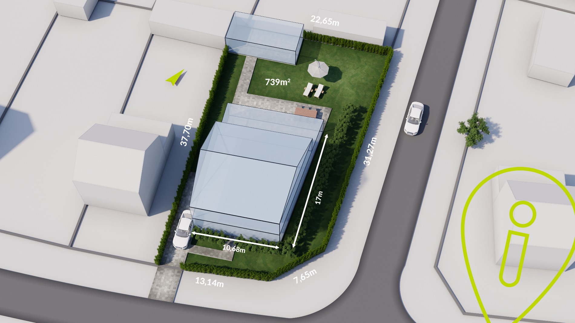 Bouwgrond voor open bebouwing an 739m², centraal en rustig gelegen in Millegem. - foto 1