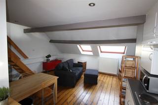 <p><span>CENTRUM</span><span>: Zeer gunstig gelegen studio op toplocatie Antwerpen centrum. </span></p><p><span>De studio is instapklaar en beschikt over leefruimte op plankenvloer met open keuken (vuur + dampkap), badkamer (douche, toilet en enkele lavabo)</span></p><p><span>Onder dak mezzanine die benut wordt als slaapruimte. </span></p><p><span>Maandelijkse onkosten € 35 per maand. </span></p><p><span>Gas (verwarming) en elektriciteit individueel te betalen. </span></p>