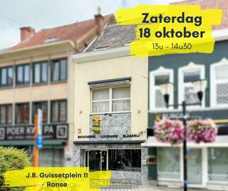 <h3><span>✨ <strong>Openkijkdag</strong> ✨<br />Ontdek deze eigendom tijdens onze <strong>openkijkdag op ZATERDAG 18 oktober van 13u tot 14u30.</strong><br />Kom gerust langs <strong>zonder afspraak</strong> en ontdek deze woning vrijblijvend.<br />📅 Wilt u liever eerder een bezoek brengen? Dat kan ook.<br />📞 Neem gerust telefonisch contact op via <strong>055 30 92 90</strong>.</span></h3>
<br /><br /><strong>COMMERCIEEL AANTREKKELIJK HANDELSPAND MET WOONST, WERKRUIMTE EN STADSTUIN</strong> op het charmante J.-B. Guissetplein. Dankzij de uitzonderlijke ligging met zicht op de iconische <strong>SINT-MARTINUSKERK</strong> en het <strong>LEVENDIGE PLEIN</strong>, geniet uw zaak hier van <strong>MAXIMALE ZICHTBAARHEID ÉN PASSAGE</strong>. Een <strong>STRATEGISCHE LOCATIE, SOLIDE INDELING EN COMMERCIËLE UITSTRALING</strong> maken van dit pand een waardevolle investering in uw toekomst. Het gelijkvloers verwelkomt u met een uitnodigende <strong>WINKELRUIMTE VAN 48 M²</strong>, ideaal voor <strong>DETAILHANDEL, HORECA OF DIENSTVERLENING</strong>. Achteraan vervolledigen de ruime werkplaats, praktische bergruimte en <strong>KOELCELLEN (SAMEN GOED VOOR CA. 90 M²)</strong> het commerciële gedeelte. Op de verdiepingen wacht een ruime woongelegenheid met een lichtrijke leefruimte, keuken, badkamer en <strong>DRIE SLAAPKAMERS</strong>. Dit maakt het pand bijzonder interessant voor wie <strong>WONEN EN WERKEN</strong> wil combineren in een <strong>AANGENAME STEDELIJKE CONTEXT. </strong>De <strong>ZUIDGERICHTE STADSTUIN</strong> vormt een heerlijke buitenplek voor privégebruik of als uitbreidbaar terras voor uw cliënteel. Ook het terras aan de straatzijde biedt extra troeven: <strong>ZICHTBAARHEID, EXTRA ZITPLAATSEN EN DIRECTE INTERACTIE MET VOORBIJGANGERS</strong>.<br /><br /><br />Adres: Jean-Baptist Guissetplein 11 te Ronse