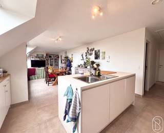<p>Leuk recent (bj 2023) penthouse met terras en 2 SLK! Goedgelegen nabij invalswegen. (Onder registratie rechten!)<br />INDELING: inkomhal met apart gastentoilet, lichtrijke leefruimte met open keuken, handige opbergzolder, badkamer (dubbele lavabo en douche) en 2 volwaardige slaapkamers.<br />Mogelijkheid bijkopen garagebox en/of staanplaats.<br />TROEVEN: vloerverwarming gas, zonnepanelen aanwezig, stijlvol gebouw, energiezuinig en centraal gelegen nabij invalswegen, winkels, etc.<br />Meer info of een bezoek: arne@immobeguin.be</p>