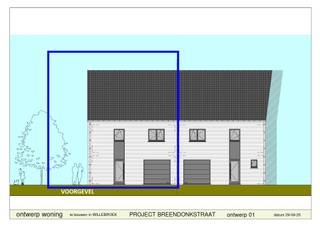 <p><span>Deze BEN (bijna-energie-neutrale) nieuwbouwwoningen zijn residentieel en rustig gelegen aan de vernieuwde Breendonkstraat, op minder dan 10 minuten fietsen van het centrum van Willebroek en minder dan 5 minuten fietsen van het centrum van Breendonk.<br /><br />De ligging biedt het beste van twee werelden: een aangename woonomgeving vlak bij scholen, winkels en horeca, én een vlotte bereikbaarheid richting Antwerpen en Brussel via de A12.</span></p><p><span>De straat zelf wordt momenteel volledig heraangelegd met nieuwe fietspaden, veilige kruispunten en een verzorgd straatbeeld, wat het wooncomfort en de uitstraling van dit project aanzienlijk versterkt.</span></p><p><span>Het project omvat één halfopen en één gesloten bebouwing, elk met garage en een aangename tuin.<br /><br /></span></p><p><span>Beide woningen worden sleutel-op-de-deur aangeboden en kunnen nog volledig op maat van de koper worden aangepast — van indeling en materialen tot technieken en afwerking.</span></p><p><span>Een hoog comfort is gegarandeerd dankzij vloerverwarming, ventilatiesysteem D, zonnepanelen en warmtepomp, wat zorgt voor energiezuinig en toekomstgericht wonen.</span></p><p><span> </span></p><p><span>Troeven in één oogopslag</span></p><ul><li><span>Centrale ligging tussen Antwerpen en Brussel</span></li><li><span>Rustige woonomgeving met goede verbindingen</span></li><li><span>Volledig sleutel-op-de-deur: enkel nog verhuizen</span></li><li><span>Energiezuinige woningen met moderne technieken</span></li><li><span>Tuin en terras met zuid gerichte oriëntatie (indien van toepassing)</span></li><li><span>Inpandige garage en private oprit</span></li><li><span>Hedendaagse architectuur en kwaliteitsvolle afwerking<br /><br /></span></li></ul><p><span>De voorgestelde indeling is als volgt: Inkomhal met trap, berging en gastentoilet. Een ruime open leefruimte met groot salon en de eetplaats en keuken die baden in het licht dankzij de grote raampartijen welke uitkijken op de leuke tuin. Aansluitend aan de keuken is er toegang tot de inpandige garage. </span></p><p><span>Op de eerste verdieping vinden we een nachthal met toegang tot 3 grote slaapkamers, een apart toilet en de badkamer met ligbad, inloopdouche en dubbel lavabomeubel.   De zolderverdieping is 1 grote ruimte bereikbaar via het zolderluik met comfortabele plooitrap. </span></p><p><span>Kom nu dit project bespreken en maak er uw droomwoning van!</span></p><p><span> </span></p><p><span>12% registratierechten op de grondwaarden</span></p><p><span>21% BTW op de contstructie </span></p><p><span> </span></p><p><span> </span></p>