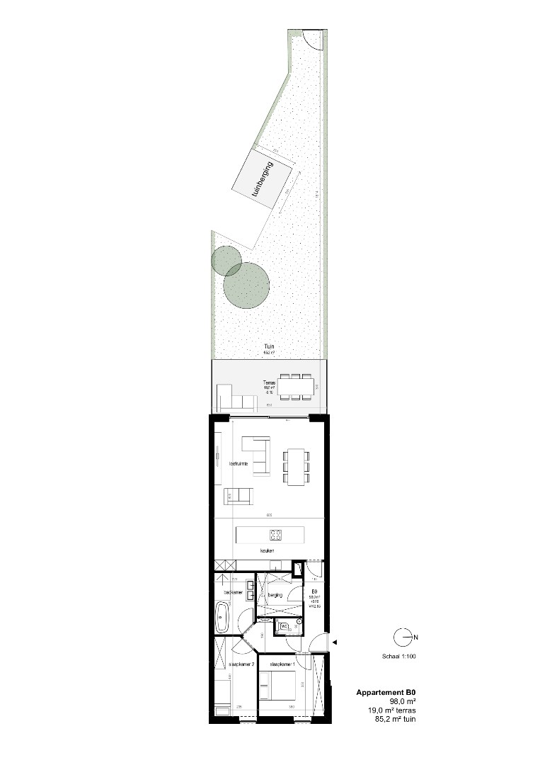 Gelijkvloers appartement met tuin - foto 4