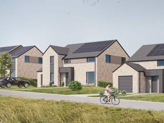 Celle jolie villa contemporaine avec garage<br />Idéalement située avec vue sur les champs à Ophain (Braine l’Alleud), cette habitation de construction traditionnelle de plus de 220 m² dispose au rez d’un grand garage ,une buanderie, un bureau et un spacieux living (50 m²) avec cuisine ouverte<br />À l’étage vous trouverez 4 chambres dont une suite parentale et deux salles de bains (avec wc séparé)<br />Au second niveau vous disposez d'un espace de stockage (grenier non aménageable) accessible via une trappe avec escaliers.<br />Finitions de qualité prévues dans un cahier des charges clair et précis.<br />Habitation « basse énergie » comprenant notamment ventilation double flux performante avec une récupération de chaleur supérieure à 80%, chauffage sol sur les deux niveaux.<br />Panneaux photovoltaïques, citerne d’eau de pluie de 10.000L.<br />Nous pouvons également vous proposer une pompe à chaleur en remplacement de la chaudière gaz pour atteindre un PEB A+ .<br /><br />Prix hors frais (prix fixe non révisible dès signature de la convention).<br /><br />Envie d’en savoir plus ?<br />📞 010 812 621 ou envoyez un mail à info@durabrik.be 