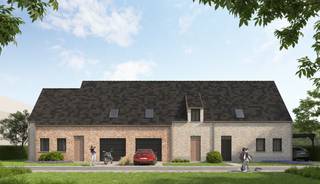Ontdek deze charmante, nieuwe woningen in het pittoreske Damme-Sijsele. Je woont er in een rustige, landelijke straat in de buurt van winkels en scholen (basisschool op 1,6 km) en dit op een kwartiertje rijden van Brugge. Verken de natuur tijdens heerlijke wandel- en fietstochten in de buurt: in o.a. het Ryckevelde Bos, de Schobbejakshoogte en langs de Damse Vaart. Deze locatie biedt het beste van twee werelden: een rustige woonomgeving gecombineerd met een vlotte toegang tot alle voorzieningen.
Dit nieuwbouwproject bestaat uit drie geschakelde, landelijke woningen met de volgende indeling: een inkomhal met toilet, een woon- en eetkamer met veel lichtinval, aansluitend een open keuken, een berging, een garage en/of carport, 3 of 4 slaapkamers, een badkamer, een afzonderlijk toilet boven en een zolderberging. In de tuin wordt het volop genieten.
Kies zelf de afwerkingsmaterialen voor keuken, badkamer, vloeren en binnendeuren, reeds inbegrepen in de prijs. Zo kan je jouw nieuwe woning volledig naar eigen smaak inrichten. Met een warmtepomp, vloerverwarming en zonnepanelen geniet je van een energiezuinige woning met een laag energiepeil (E10). Dit zorgt ervoor dat jouw toekomstige energiekosten laag blijven. Neem contact op voor meer informatie of een afspraak.