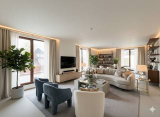 Bel appartement spacieux et confortable avec une grande et spacieuse terrasse au sud avec deux grandes fenêtres coulissantes donnant sur la salle...