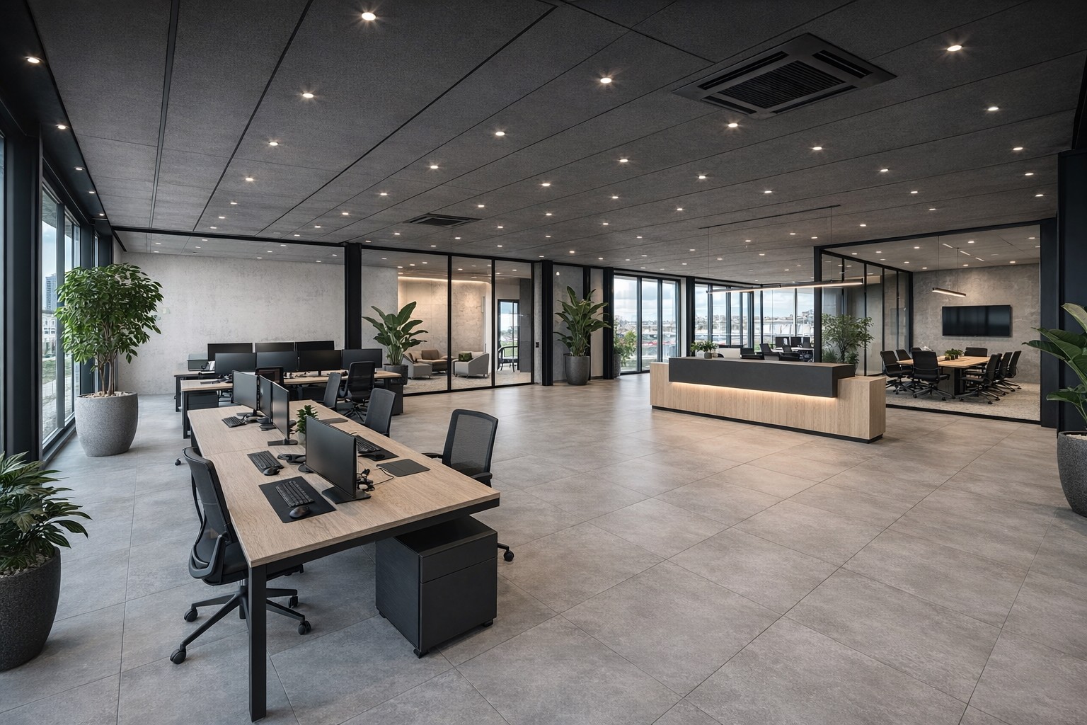 Op hoek-en zichtlocatie te Maldegem: Casco-KANTOORRUIMTE (285m²) met zonne-TERRAS (50m²) TE HUUR op eerste verdieping (lift aanwezig)! - foto 4