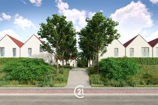 Nieuwbouwwoning gelegen in het project Sterms, in een residentieel woonerf met aangelegde gemeenschappelijke pleinen (inclusief petanquebaan, fietsenstalling, bezoekersparking,...). Bestaande uit: op het gelijkvloers: inkomhal met toilet, berging, living-eetkamer, open keuken (afgewerkt naar keuze). Op de eerste verdieping: nachthal, 2 of 3 slaapkamers, badkamer. Verder is er een zolder (bereikbaar via uitschuifbare trap) alsook een tuin met terras. Bijkomend zijn er staanplaatsen/garages en kelders beschikbaar op de kelderverdieping onder het project. Verkoop onder btw-stelsel (21% constructie) en registratiestelsel (12% grond).Waarom kiezen voor Sterms? - Energiezuinig - Ventilatiesysteem D - Warmtepomp (lucht/water) - Akoestische isolatie- Modern, rustig en verkeersvrij woonconcept