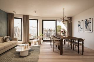 Welkom in het nieuwbouwproject CENAKEL, gesitueerd op een bijzonder gunstige ligging op slechts 250 m van de zeedijk van Westende.<br /><br />Dit moderne gebouw omvat 23 ruime appartementen, 76 ondergrondse garages, 5 parkings en 24 bergingen.<br />Het gebouw is niet alleen functioneel, maar opmerkelijk en uniek door zijn ontwerp;<br />voorzien van strakke lijnen, wat zorgt voor een moderne en tijdloze uitstraling. <br />De grote raampartijen bieden niet alleen een adembenemend uitzicht op de omgeving, maar zorgen ook voor veel natuurlijk lichtinval.<br />Dankzij deze grote raampartijen wordt binnen en buiten naadloos met elkaar verbonden.<br /><br />Er is doordacht omgegaan met de inname van de ruimtes, waardoor elk appartement optimaal benut wordt en er voldoende privacy is.<br />De residentie heeft in totaal 6 niveau's.<br />De 3 gelijkvloerse appartementen zijn voorzien van een aangrenzend terras met tuin, ideaal voor wie graag buiten vertoeft.<br />Alle appartementen hebben een mooi uitzicht en beschikken over een groot terras, waar u kunt genieten van de zon en de omgeving.<br />Alle appartementen zijn ontworpen met functionaliteit en comfort in het achterhoofd.<br />Elk appartement is voorzien van alle nodige faciliteiten en is afgewerkt met hoogwaardige materialen.<br />De keukens zijn uitgerust met moderne toestellen en de badkamers zijn voorzien van een moderne afwerkingen.<br /><br />Het gebouw beschikt over ruime ondergrondse garages, waar u uw wagen veilig en droog kunt stallen.<br />Er zijn ook enkele garages en parkeerplaatsen voorzien op het gelijkvloers.<br />Daarnaast bestaat de mogelijkheid om ook een private berging bij te kopen.<br />Sommige appartementen beschikken over een inpandig terras, waar u het hele jaar door kunt genieten van het buitenleven. <br /><br />Om het energieverbruik te verminderen en het milieu te sparen, wordt gebruik gemaakt van de laatste technieken zoals warmtepompen en zonnepanelen.<br />Hierdoor wordt het gebouw voorzien van duurzame energie, wat resulteert in een lage energierekening en een lagere ecologische voetafdruk.<br />Naast de individuele terrassen, is er ook een gemeenschappelijke, zonnige binnentuin.<br />Deze binnentuin biedt een oase van rust in het hart van het gebouw en is de ideale plek om even tot rust te komen na een drukke dag.<br /><br />Kortom, residentie CENAKEL is een ideale investering voor wie houdt van een modern en duurzaam leven, in combinatie met een optimale bereikbaarheid en veel lichtinval en verzichten.<br />Met zijn toplocatie, vlakbij het openbaar vervoer, winkels en restaurants maakt dit het wonen hier niet alleen comfortabel, maar ook bijzonder praktisch en aangenaam,<br />terwijl u tegelijkertijd kunt genieten van de rust en de onmiddellijke nabijheid van de zee.
