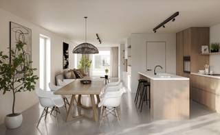 Op lot 34 in onze familievriendelijke woonbuurt aan de Torhoutsestraat in Ruddervoorde bouwt Danneels deze knappe halfopen bebouwing in moderne stijl.<br /><br />De leefruimte heeft een leuk bureauhoekje & loopt naadloos over in de ingerichte eilandkeuken met naastgelegen berging. Eetkamer & keuken geven uit op de zongerichte tuin met gezellig terras.<br /><br />Op de verdiepingen 3 ruime slaapkamers, een ingerichte badkamer, apart toilet én berging. Carport & extra parkeerplaats naast de woning. Ook de aanleg van het terras en de tuinafsluiting zitten in de prijs.<br /><br />Deze energiezuinige woning (E-peil 13) is uitgerust met een geothermische warmtepomp, vloerverwarming, zonnepanelen, hoogrendementsbeglazing en slimme ventilatie.<br /><br />Jouw keuken, badkamer & tegels kies je zelf uit in de toonzalen van onze partners. Danneels werkt je nieuwe thuis sleutel-op-de-deur af tegen een vaste prijs & timing. Onze klantenbegeleider ontzorgt je tijdens het bouwtraject.