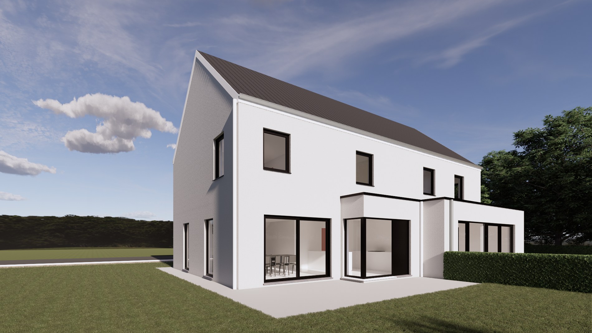 Ruime nieuwbouwwoning te Vissenaken met zicht op het achterliggende weides - foto 5