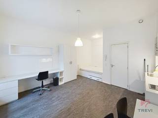 <strong>ALLEEN VOOR STUDENTEN! BRUSSEL—stadscentrum, op 20 meter van de Grote Markt en de Grasmarkt, nabij tal van winkels en openbaar vervoer. In residentie “Îlot Sacré”: semi-gemeubelde studio voor STUDENT van ca. 30 m², bestaande uit een leefruimte van ca. 19 m² met ingerichte open keuken (kookplaten, dampkap, koelkast/diepvries, vaatwasser) met slaaphoek; doucheruimte (douche, toilet, wastafel). Provisie voor lasten: 100€/maand (warm water, verwarming, gemeenschappelijke delen). Beschikbaar 01/10/2026. EPB C. Afmetingen louter ter indicatie.<br /><br /></strong><span>Begane grond</span> :<span> <br /><br /></span>- Woonkamer van ±19 m² (4,3 x 4,4) met slaaphoek<br />- Open keuken die uitkomt op de woonkamer, volledig ingericht (koelkast/vriezer, kookplaten, afzuigkap, vaatwasser)<br />- Doucheruimte (douche, toilet, wastafel)