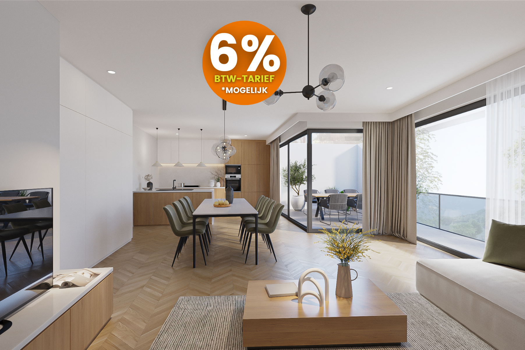 Nieuwbouwappartement met 3 slpks + terras - foto 1