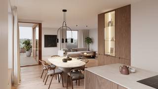 Villa Cardijn is een kleinschalige residentie, rustig en centraal gelegen nabij de jachthaven van Nieuwpoort, op wandelafstand van het Maritiem Park, het strand en Nieuwpoort-Stad.<br />Het appartement omvat een woonoppervlakte van 112 m² en een ruim terras van 25 m².<br />Indeling: inkomhal met ruimte voor een vestiaire kast, ruime en lichtrijke woonkamer met open keuken met eethoek, een ruim terras afgewerkt met tegels, een aparte berging, apart toilet, een badkamer met inloopdouche en dubbele wastafel en twee ruime slaapkamers. 