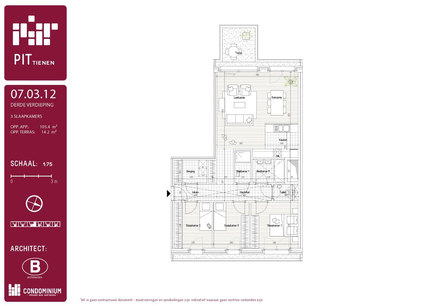 Appartement te koop in Tienen met 3 slaapkamers - foto 1