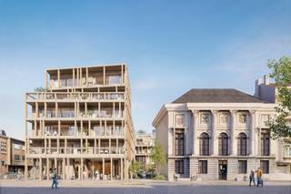 Dit tweeslaapkamerappartement van 92,6 m² is gelegen op het bovenste verdiep en de indeling is als volgt: een inkomhal met plaats voor een vestiairekast, een lichtrijke woonkamer met open keuken, een praktische berging, een afzonderlijk toilet, twee slaapkamers en een badkamer voorzien van een inloopdouche en dubbele wastafel. Het bijzonder ruime terras heeft een oppervlakte van 25 m², kijkt uit over de Markt en is zuidwestelijk georiënteerd. <br /><br />Dit appartement bevindt zich in Stadshove,  een nieuwe en hedendaagse woonplek gelegen pal in de kern van de Stad Deinze. Gelegen te midden de Markt van Deinze, combineert Stadshove haar zeer centrale ligging met een hoogwaardige, tijdloze architectuur met alle hedendaagse wooncomfort. Het is de ideale keuze voor wie comfortabel, energiezuinig en standingvol wil wonen vlakbij alle voorzieningen. De appartementen binnen Stadshove zijn ontworpen met zeer veel aandacht voor uiteenlopende woonwensen. Sommige bieden een prachtig uitzicht op de levendige Markt, terwijl andere zich richten op de rust van de binnentuin en het karaktervolle oude Stadhuis. <br /><br />Met zijn combinatie van een hedendaagse architectuur, hoogwaardige afwerking, zorgvuldig uitgedachte indelingen, future-proof technieken en een absolute topligging is Stadshove een nieuwbouwproject voor de bevoorrechte koper. Het belooft niet alleen een aangename woonplek te zijn, maar ook een nieuwe blikvanger op de Markt van Deinze.
