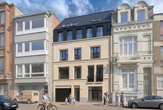 Residentie Edmond is gelegen in de mooie Bel-epoque wijk, op boogscheut strand, zee en koninklijke gaanderijen. Op de eerste verdieping van deze mooi gerenoveerde residentie, bevindt zich dit lichtrijk, ruim appartement met terras. Het volledig gebouw werd gestript en wordt momenteel volledig gerenoveerd, volgens de regels der kunst! Hedendaagse architectuur, energetische materialen en kwalitatieve afwerking typeren deze knappe appartemeten. <br /><br />Het appartement 01.01; omvat een inkomhal met gastentoilet, woonkamer, open volledig ingerichte woonkeuken, één slaapkamer, moderne badkamer met instapdouche, grote bergruimte en gezellig terras.<br /><br />Oplevering voorzien najaar 2026 <br />VER-NIEUWBOUW ONDER REGISTRATIESTELSEL!