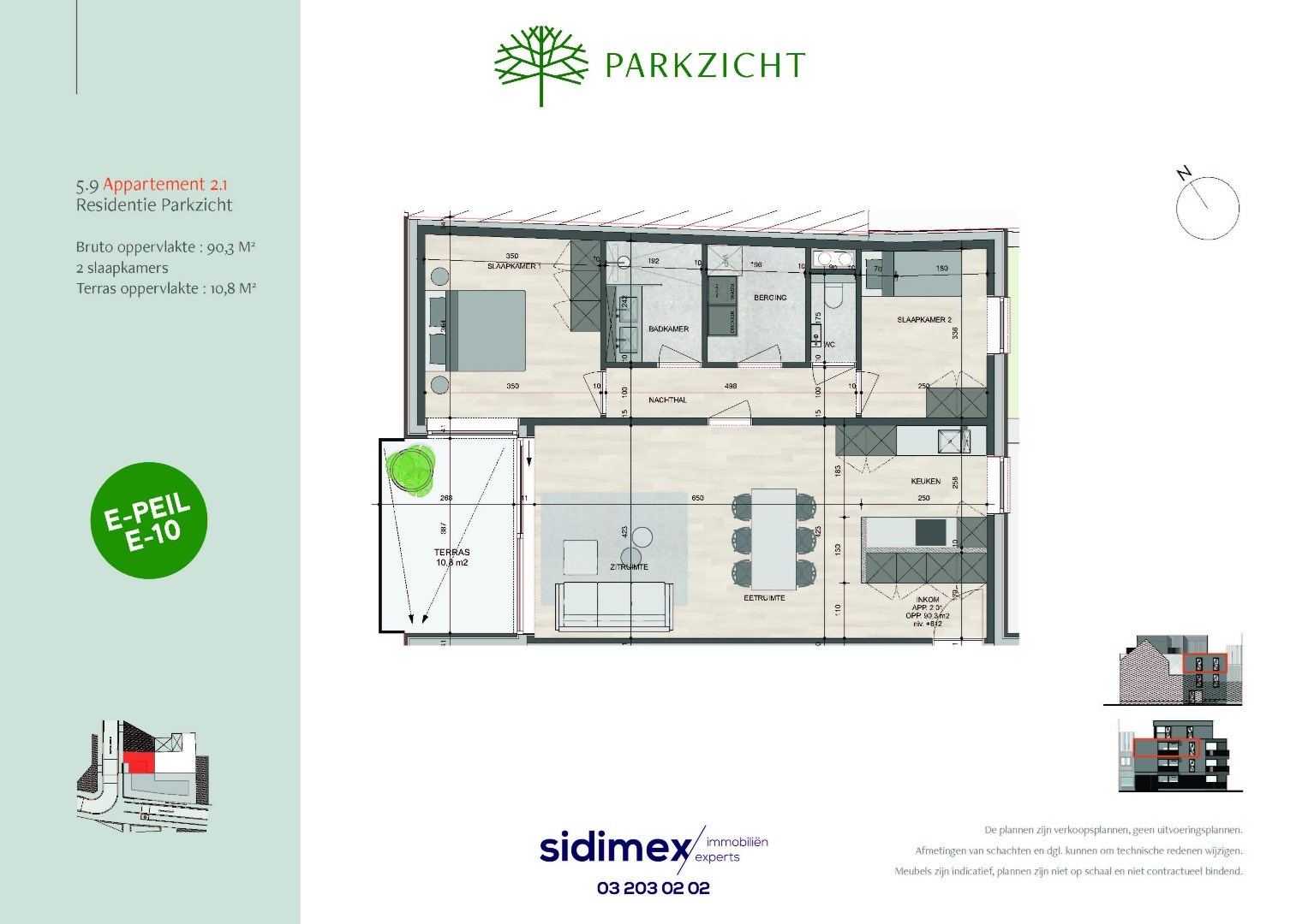 2 slpk appartement van ca. 90,3 m² en een terras van ca. 10,8 m² - foto 5