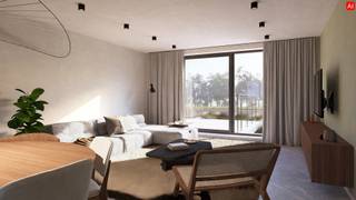 Dit INSTAPKLAAR APPARTEMENT (BJ. 2025) bevindt zich op de EERSTE VERDIEPING van de kleinschalige residentie “Odiel”, gelegen in de Hermitagestraat 15 bus 1.02 te Kortemark. U geniet er van een rustige, doch centrale ligging, met alle comfort van een recent gebouwd appartement.<br /><br />!!! AANKOOP MOGELIJK AAN 6% BTW (*) !!!<br /><br />PLUSPUNTEN:<br />* ENERGIEZUINIG | A-LABEL<br />* VENTILATIE TYPE-D<br />* WARMTEPOMP<br />* RUSTIGE DOCH CENTRALE LIGGING<br />* 3 SLPKS<br />* 139 m² BRUIKBAAR OPP. + 36 m² TERRAS<br />* 6% BTW MOGELIJK (*)<br />* AANKOOP AUTOSTAANPLAATS € 10.258,60<br />* AANKOOP OVERDEKTE AUTOSTAANPLAATS € 14.853,43 <br /><br />INTERIEUR:<br />U betreedt de residentie via de verzorgde gemeenschappelijke inkomhal, uitgerust met een lift en trappenhal. Het appartement bevindt zich op de eerste verdieping en verwelkomt U in een aangename inkomhal met apart gastentoilet, een ingerichte badkamer (ligbad | lavabo met meubel | toilet) en een praktische berging (5 m²).<br />Verder beschikt het appartement over 3 volwaardige slaapkamers (14 m² | 12 m² | 11 m²), waarvan één met een ensuite badkamer voorzien van inloopdouche en lavabo. Alle slaapkamers bieden rechtstreeks toegang tot een terras.<br />De hal leidt U vervolgens naar de ruime, lichtrijke leefruimte (33 m²), waar de zit- en eethoek naadloos in elkaar overvloeien. Aansluitend bevindt zich de open, volledig ingerichte keuken (20 m²), met centraal kookeiland en rechtstreekse toegang tot het terras.<br /><br />EXTERIEUR:<br />Een absolute troef van dit appartement zijn de maar liefst 3 terrassen (23 m² | 8 m² | 5 m²). Dankzij deze verschillende buitenruimtes geniet U op elk moment van de dag van de zon en vindt U steeds een aangename plek om te ontspannen.<br />Bovendien bestaat de mogelijkheid om een autostaanplaats aan te kopen, wat zorgt voor extra comfort en praktisch gemak.<br /><br />(*) 6% btw onder voorbehoud van de wettelijke voorwaarden.