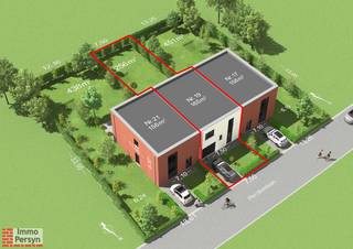 Deze prachtige gesloten bebouwing is de ideale starterswoning of gezinswoning voor wie houdt van comfort zonder zorgen. Gelegen in het hart van een kleinschalig project aan de Perzikenlaan, biedt deze woning een perfect evenwicht tussen een gezellige, geborgen sfeer en een verrassend ruimtelijk gevoel.<br />Dankzij de volwaardige verdiepingen zonder schuine wanden geniet je binnen van maximaal woonvolume. De grote ramen, zowel voor- als achteraan, zorgen de hele dag door voor een aangename lichtinval. De achtertuin is zuidelijk georiënteerd wat je de ganse dag zon geeft op je toekomstig terras en een ecologische wadi achterin, wat zorgt voor een natuurlijk en groen uitzicht. <br />Hier woon je energiezuinig, modern en vooral heel aangenaam.<br /><br />Je komt binnen via de inkomhal met apart gastentoilet. Van hieruit stap je de lichtrijke leefruimte binnen. Deze open ruimte omvat een gezellige zithoek en een eetplaats die via het grote schuifraam direct contact maakt met het terras en de tuin. De open keuken sluit naadloos aan op het leefgedeelte en biedt alle mogelijkheden voor een moderne inrichting met eiland. Aansluitend ligt de inpandige garage die eveneens plaats biedt voor een wasmachine en droger.<br />Via de trap bereik je de nachthal op de eerste verdieping met  met toegang tot 3 volwaardige slaapkamers, een toilet, de technische ruimte en badkamer met zowel een inloopdouche als bad en een dubbele wastafel. <br />Ondanks dat het een gesloten bebouwing betreft, beschik je over een mooie tuin. Het terras nodigt uit tot buiten eten, terwijl de wadi achterin de tuin zorgt voor een natuurlijke buffering van regenwater. Aan de voorzijde is er een toegangspad en parkeermogelijkheid.<br /><br /><br /><u><strong>INDELING</strong></u><br /><strong>Gelijkvloers</strong>: inkomhal, zithoek, eethoek, open keuken met eiland, garage/wasplaats<br /><strong>Eerste verdieping:</strong> nachthal, 3 slaapkamers, badkamer, toilet, technische ruimte<br /><strong>Tuin:</strong> terras, autostaanplaats<br /><br />*De prijs van 372.000euro is  exclusief BTW (12% op de bouwgrond - 21% op de woning) = totaalprijs van 442.650 euro<br />Deze woning wordt aangeboden zonder wet Breyne.<br /><br />Ervaar zelf de vele voordelen van deze woning tijdens een persoonlijke afspraak op ons kantoor. <br />Mail naar info@immopersyn.be of bel 013 444 008.