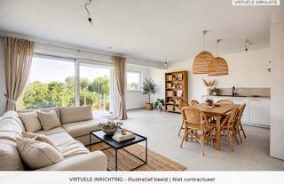 <p>OPENKIJKMOMENT ZATERDAG 03/10 VAN 12U TOT 13U30<br /><br />immo DAVID stelt u dit energiezuinige nieuwbouwappartement met twee slaapkamers en een privatieve tuin voor. Hier geniet u van volledig ontzorgd wonen: alles is nieuw, kwalitatief afgewerkt en ontworpen met oog voor comfort, energiezuinigheid en hedendaags woonplezier.</p>
<p>Het appartement is gelegen in een verkeersluwe, doodlopende straat, in een kleinschalig gebouw zonder lift, waardoor u geniet van een rustige woonomgeving en lage gemeenschappelijke kosten.</p>
<p>Via de inkomhal komt u in de lichtrijke leefruimte met open keuken. Vanuit de woonkamer heeft u rechtstreeks toegang tot het terras, waar een buitentrap u naar de privatieve tuin leidt. Verder beschikt het appartement over twee comfortabele slaapkamers van 12 m² en 10 m², een moderne badkamer met inloopdouche en dubbele wastafel, een aparte wasberging, een afzonderlijk hangtoilet met handenwasser en een videofoon voor extra comfort en veiligheid.</p>
<p>Bij het appartement hoort bovendien een privatieve autostaanplaats en er is een gemeenschappelijke fietsenberging voorzien.</p>
<p>Dankzij de uitstekende energiescore A, zonnepanelen, een warmtepomp en een performant ventilatiesysteem woont u hier niet alleen comfortabel, maar ook bijzonder energiezuinig.</p>
<p>Een absolute topligging, vlak bij het centrum van Zellik, de E40, de Ring Brussel, winkels, openbaar vervoer, Brussel, UZ Jette, het Laarbeekbos en de fietssnelweg, maakt dit appartement de ideale keuze voor wie rustig wil wonen met alle voorzieningen binnen handbereik.<br />EPB in opmaak.</p>