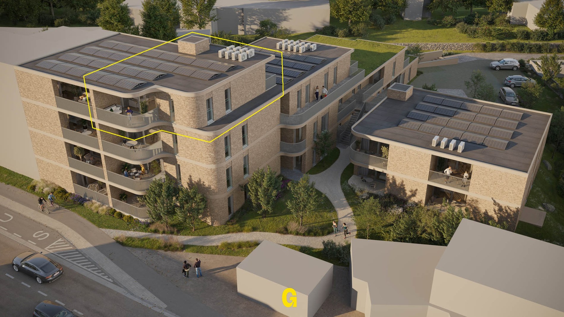 Nieuwbouwappartement op de 3de verdieping met 2 slaapkamers en terras, in res. de Boomgaard vlakbij het centrum van Hoeselt - foto 1