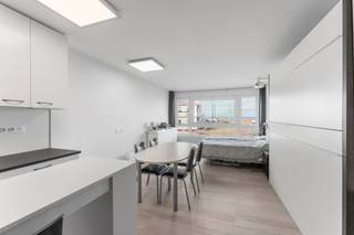 <p>Op een rustige locatie vlak bij de zee, in een verzorgd gebouw in de Duinenstraat, bevindt zich deze lichtrijke studio van ca. 40 m² met een aangenaam zicht richting zee. Dankzij de grote raampartij geniet je van veel natuurlijk licht en een open, luchtig gevoel. Het uitzicht zal binnenkort nog aantrekkelijker worden dankzij de nieuwe groenzone die momenteel in aanleg is.</p>
<p>De leefruimte werd recent vernieuwd met een moderne, volledig uitgeruste keuken, voorzien van kwalitatieve toestellen. De slaapruimte is praktisch ingericht met een vast dubbel bed en twee uitklapbare eenpersoonsbedden die stijlvol zijn ingewerkt in een wandkast, ideaal om optimaal gebruik te maken van de beschikbare ruimte. De badkamer beschikt over douche, lavabo en toilet.</p>
<p>Met een energiezuinig EPC-label B biedt deze studio een zorgeloze investering, zowel voor eigen gebruik als voor verhuur. De ligging in een rustige, residentiële straat vlak bij strand en tramhalte maakt dit een ideale uitvalsbasis aan zee.</p>
<p><strong>Extra troef:</strong> vlakbij is er de mogelijkheid om een garage of berging aan te kopen, perfect voor het stallen van fietsen of strandmateriaal.</p>
<p><strong>Troeven</strong></p>
<ul>
<li>
<p>Rustige ligging op wandelafstand van zee en tram</p>
</li>
<li>
<p>Grote raampartij en veel natuurlijke lichtinval</p>
</li>
<li>
<p>Zicht richting zee en nieuwe groenzone</p>
</li>
<li>
<p>Recent vernieuwde keuken met moderne toestellen</p>
</li>
<li>
<p>Slim ingerichte slaapruimte met meerdere slaapmogelijkheden</p>
</li>
<li>
<p>Energiezuinig: EPC-label B</p>
</li>
<li>
<p>Mogelijkheid tot aankoop van garage of berging vlakbij</p>
</li>
</ul>
<p>Een instapklare en lichtrijke studio op een toplocatie aan zee, perfect als tweede verblijf of investering met lage vaste kosten.</p>