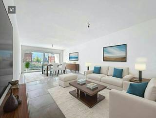 In de residentie Oud Hulst te Houthulst vinden we dit modern appartement met 2 slaapkamers, terras, garage en staanplaats.<br /><br />INDELING:<br />> Eerste verdieping:<br />- Inkomhal<br />- Ruime, lichtrijke leefruimte met open ingerichte keuken ;<br />- Moderne keuken voorzien van inductie kookplaat, combi-oven, ingebouwde vaatwas, anderhalve spoelbak, dampkap en ingebouwde koelkast met vriesvak;<br />- Berging<br />- Badkamer met douche en wasmeubel met dubbele lavabo ;<br />- Slaapkamer 1<br />- Slaapkamer 2<br />- Terras toegankelijk vanuit woonkamer<br /><br />> Gelijksvloers:<br />- Garagebox<br />- Staanplaats<br /><br />TROEVEN:<br />- Modern met kwalitatief materiaal;<br />- Op wandelafstand van het stadscentrum en winkels;<br />- Bovengronds garage + staanplaats inclusief!<br /><br />Onmiddellijk beschikbaar<br />Gemeenschappelijke kosten: €65,00/maand<br /><br />Ben je geïnteresseerd in dit pand te huur in houthulst? Ga naar de website www.dewaele.com, klik op het pand dat je wenst te huren. Via de rode knop "vraag je bezoek aan" vragen we u kort een profiel in te vullen. Daarna nemen we contact op voor een bezoek. Telefonisch kunnen er geen afspraken gemaakt worden.<br /><br />Deze AI-visualisaties zijn bedoeld als inspiratie. Er werd geen rekening gehouden met technische specificaties, stedenbouwkundige voorschriften of de concrete mogelijkheden tot realisatie.