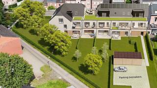 REEDS 60% VERKOCHT - START DER WERKEN 8/2025Gelijkvloers appartement van 89m² met privé tuintje van 90m² met zuiderterras van 14m² in het stijlvolle...