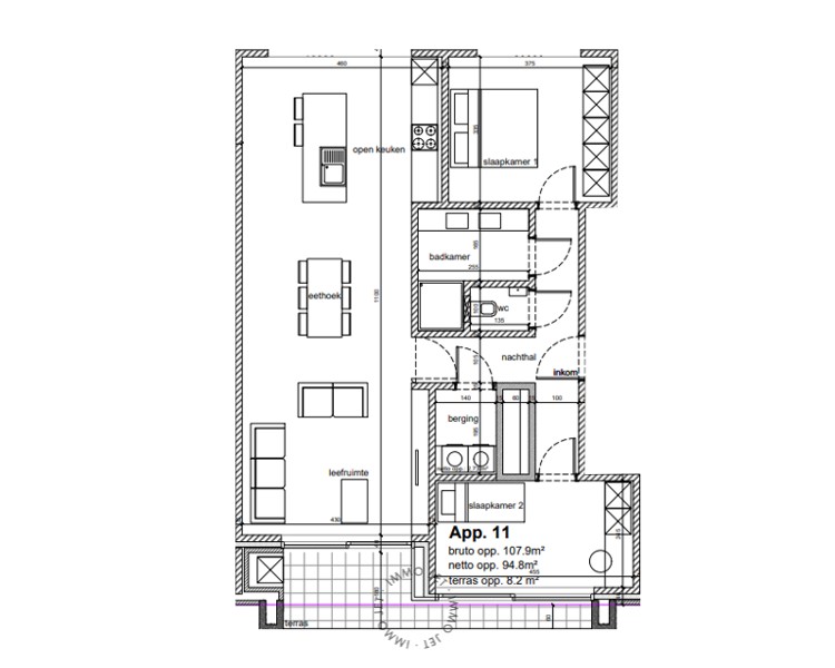 Nieuwbouwappartement op de tweede verdieping met terras en twee slaapkamers - foto 4