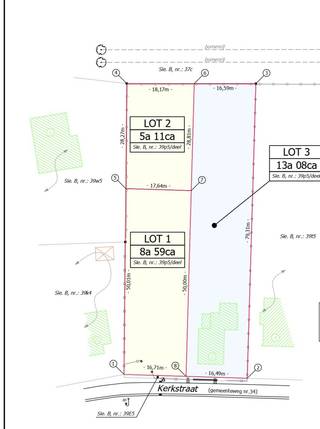 Bouwgrond van 13a70ca gelegen in de Kerkstraat te Kapellen, een rustige doodlopende straat. Het perceel heeft een straatbreedte van ca. 16,7 m en...