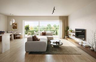 Droom je van een stijlvol, energiezuinig appartement op een ideale ligging in Kallo? Dit moderne nieuwbouwappartement in het centrum is ideaal.<br /><br />In dit appartement vind je o.m. een afgewerkte keuken, eet- en zithoek met veel lichtinval, twee slaapkamers, complete badkamer, een wasplaats, berging én een zongerichte tuin en terras. <br /><br />Dankzij een geothermische warmtepomp, vloerverwarming, hoogrendementsbeglazing, zonnepanelen en slimme ventilatiesysteem bespaar je aanzienlijk op je energiekosten.<br /><br />Danneels werkt jouw nieuwe thuis sleutel-op-de-deur voor je af met vaste afspraken over budget & timing. De keuken, badkamer & vloeren kan je zelf kiezen in de toonzalen van onze partners.<br /><br />Bij het appartement hoort ook een ondergrondse parkeerplaats, extra berging en een fietsenstalling.