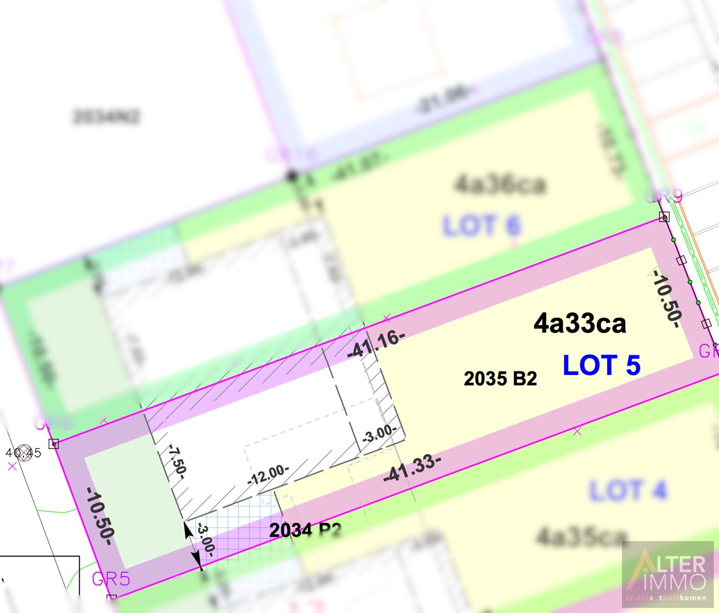 Lot 5 Bouwgrond voor halfopen bebouwing op 4a 33ca - foto 4
