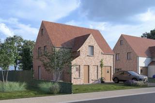 25% VERKOCHT!<br /><br />Deze landelijk gelegen alleenstaande nieuwbouwvilla met vergund bijgebouw is gelegen in Hooglede.<br /><br />Indeling woning is als volgt:<br />Op het gelijkvloers: inkom met apart toilet, lichtrijke leefruimte met open keuken, inpandige garage, grote tuin met vergund bijgebouw (mog. extra garage).<br />Op het eerste verdiep: 3 volwaardige slaapkamers, een badkamer, toilet en vaste trap naar de zolder (extra kamer mog.).<br /><br />Eigen afwerking/indeling kan voorlopig nog gekozen worden.<br /><br />PLUSPUNTEN<br />- ENERGIEZUINIG<br />- VERGUND BIJGEBOUW (EXTRA GARAGE MOG.)<br />- 10.000 L REGENWATER<br />- VLOERVERWARMING MET WARMTEPOMP<br />- LANDELIJKE LIGGING<br /><br />Prijs is exclusief BTW op de constructiewaarde/exclusief registratierechten op de grondwaarde/exclusief aansluitingskosten (€ 5.000,00)