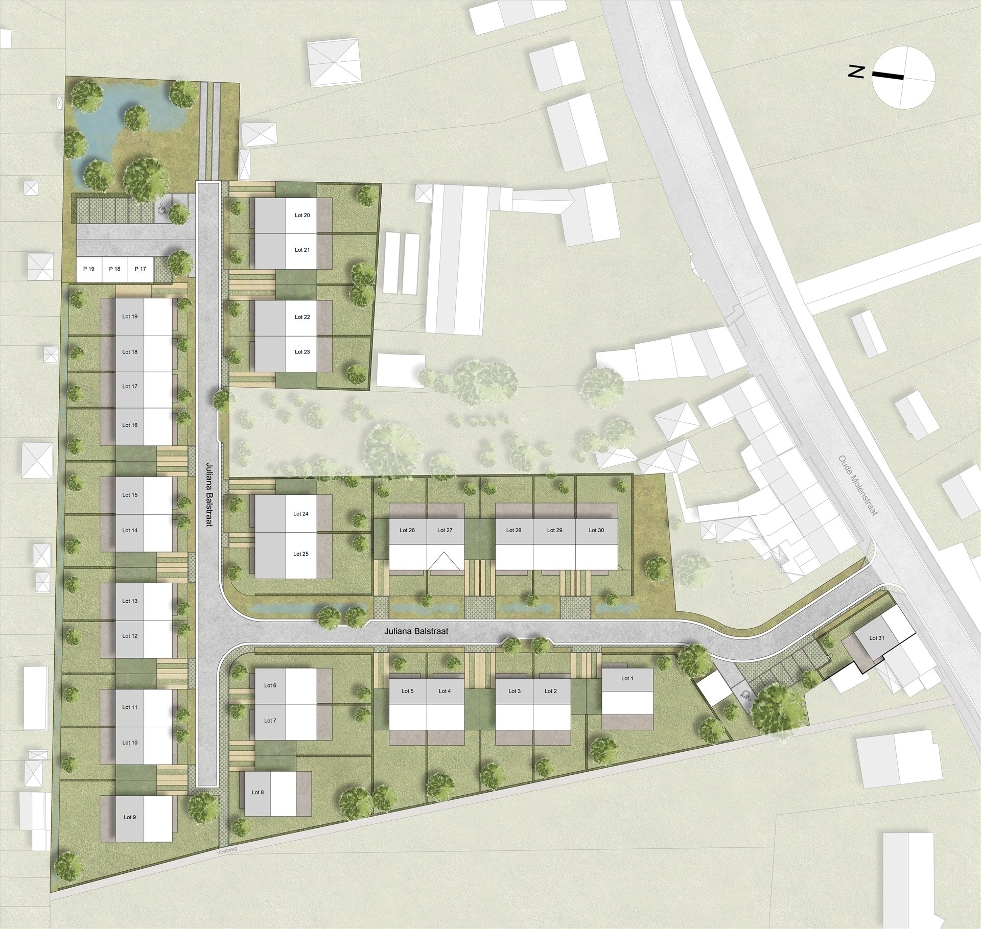 Perceel bouwgrond voor halfopen bebouwing in nieuw woonproject De Klingerie (280m²) - foto 1