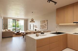 <p>‘Corali’, een exclusief en hedendaags nieuwbouwproject in het hart van Schilde. Dit kleinschalige nieuwbouwproject omvat 9 stijlvol afgewerkte appartementen, elk ontworpen met oog voor detail en een moderne architecturale uitstraling.<br /><br />APPARTEMENT 1STE VERDIEPING MIDDEN.<br />70 m² bestaande uit inkomhal, leefruimte met open keuken. Terras 12 m². <br />1 Slaapkamer, 1 badkamer, apart toilet en berging.<br /><br />Verplicht bij aan te kopen van 1 of meerdere ondergrondse autostaanplaatsen en kelderberging.<br /><br />BUDGETTEN<br />Keukens: € 17.500, -<br />Sanitair: € 6.000,-<br /><br />LEVERANCIERS<br />Sanitair: Desco<br />Keukens: Augustijns keukens<br />Tegels: RG tegel<br /><br />BIJZONDERHEDEN<br />Lift, schrijnwerk 'Reynaers' aluminium, videofoon, individuele vloerverwarming via warmtepomp, ventilatietype “D”, zonnepanelen.<br /><br />POSITIEVE ASPECTEN<br />Energielabel “A”<br />Zéér veel lichtinval<br />Ruime afwerkingsbudgetten voorzien<br />Gelegen in het centrum van Schilde<br />Grondaandeel en constructie mogelijk aan 6% BTW<br />Betaling slechts bij oplevering (geen Wet Breyne)!<br /><br />TOTAALPRIJS 6% BTW<br />€ 421.078<br />+ € 25.265 BTW 6%<br />__________<br />€ 446.343 *<br /><br />OF<br /><br />TOTAALPRIJS 21% BTW<br />€ 421.078<br />+ € 88.426 BTW 21%<br />__________<br />€ 509.504 *<br /><br />* Prijzen exclusief notariskosten en aansluitingskosten nutsvoorzieningen.<br />* Prijzen exclusief aandeel in de kosten voor de basisakte: Deze bedragen € 850 incl. BTW per appartement.<br /><br /></p>
<p><strong> </strong></p>