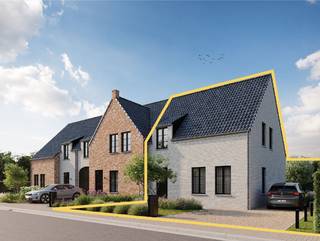 In het residentieel nieuwbouwproject 'Reynaert' in Zwevezele wordt deze duurzame halfopen projectwoning gecreëerd in een landelijke bouwstijl...