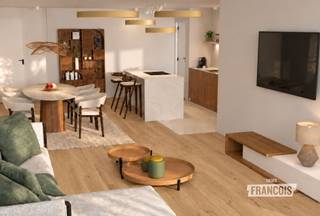 Prachtig nieuwbouwcomplex<br /><br />In de Albrecht Rodenbachlaan 8 te De Haan verrijst een exclusief en kleinschalig nieuwbouwproject bestaande uit slechts vijf stijlvolle appartementen en vijf privatieve staanplaatsen. Dankzij de uitstekende ligging bevindt u zich op wandelafstand van zowel het bruisende centrum als de zeedijk.<br /><br />Het gebouw krijgt een hedendaagse architectuur en wordt afgewerkt met hoogwaardige materialen, waarbij comfort, duurzaamheid en kwaliteit centraal staan.<br /><br />De 5 appartementen bestaan steeds uit een openkeuken die doorloopt op de eetplaats en living, 2 slaapkamers, badkamer en apart toilet. Het gelijkvloers geniet van een privatieve tuin terwijl de andere appartementen genieten van een zonneterras vooraan en achteraan. <br /><br />Daarnaast is bij elk appartement een privatieve staanplaats inbegrepen en kunnen bewoners gebruikmaken van een gemeenschappelijke fietsenberging.<br /><br />Prijs aankoop aan 6% BTW --> €471.071,00<br /><br />Prijs aankoop aan 21% BTW --> €519.093,50<br /><br />Verplichte aankoop staanplaats (6% BTW -> €39.053,00) (21% BTW -> €42.360,50) <br /><br />Bent u op zoek naar een comfortabele woning, een tweede verblijf aan zee of een interessante investering? Neem dan vrijblijvend contact op met Victor via victor@immofrancois.be of telefonisch op +32 470 64 60 28 voor meer informatie.<br /><br />