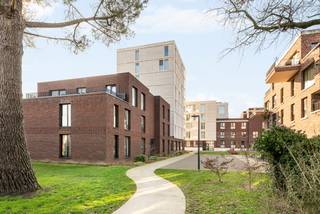 Op een gegeerde locatie in Herentals, vlak bij de Ringlaan, vindt u dit instapklare appartement op de vierde verdieping. De ligging is een echte troef: u woont hier rustig, maar toch met een vlotte verbinding naar zowel het centrum als de industriezone. Ideaal voor wie comfort en bereikbaarheid wil combineren.<br /><br />Bij het binnenkomen wordt u meteen verwelkomd in een lichtrijke leefruimte waar grote raampartijen zorgen voor een aangename, open sfeer. De woonkamer loopt naadloos over in de moderne, volledig ingerichte keuken. Deze is uitgerust met alle nodige toestellen (koelkast, vaatwasser, inductiekookplaat, combi-oven en dampkap) en beschikt over een stijlvol kookeiland met composieten werkblad. Een heerlijke plek om te koken én om samen te genieten.<br /><br />Aansluitend bevindt zich een praktische wasplaats/berging met ruimte voor wasmachine en droogkast – handig en discreet weggewerkt.<br /><br />Via de nachthal bereikt u het slaapgedeelte met twee volwaardige slaapkamers. Verder is er een apart gastentoilet met handenwasser en een verzorgde badkamer met inloopdouche, wastafel en handdoekdroger.<br /><br />De absolute blikvanger? Het ruime, zuidgerichte terras dat rechtstreeks aansluit op de woonkamer. Hier geniet u van de zon en creëert u moeiteloos een gezellige buitenplek om te ontspannen na een drukke dag.<br /><br />Ook aan comfort is gedacht: in de ondergrondse verdieping beschikt u over een privatieve kelderberging (nr. 27) én een ondergrondse parkeerplaats (nr. 42). Deze zijn verplicht mee aan te kopen voor €25.000 en zorgen voor extra gemak en veiligheid.<br /><br />Buitengewone kenmerken:<br />Energiezuinig met EPC A-label (E17)<br />Conforme elektrische keuring<br />5 zonnepanelen (1350 Wp)<br />Vloerverwarming én vloerkoeling via warmtepomp<br />Ventilatiesysteem D<br /><br />Kortom: een modern, energiezuinig en perfect onderhouden appartement op een topligging – klaar om meteen uw nieuwe thuis te worden.