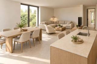 Dit charmante gelijkvloerse nieuwbouwappartement in Kluisbergen biedt een comfortabele leefruimte van 113 m², ideaal voor gezinnen of wie op zoek is naar een ruim verblijf. Het appartement beschikt over drie gezellige slaapkamers, perfect voor zowel rust als privacy, en heeft een aparte private ingang voor extra zelfstandigheid.<br /><br />De badkamer is functioneel en verzorgd, waardoor u elke dag in alle comfort kunt beginnen. Daarnaast beschikt het appartement over een carport en een private berging in de kelder, wat extra gemak en opbergruimte biedt. Twee ruime terrassen maken dit appartement compleet en zorgen voor aangename buitenruimtes om te ontspannen.<br /><br />Gelegen in een rustige en aangename buurt van Kluisbergen, combineert dit appartement rust met nabijheid van lokale voorzieningen. Een uitstekende keuze voor wie op zoek is naar een appartement waar wonen, comfort en privacy centraal staan.