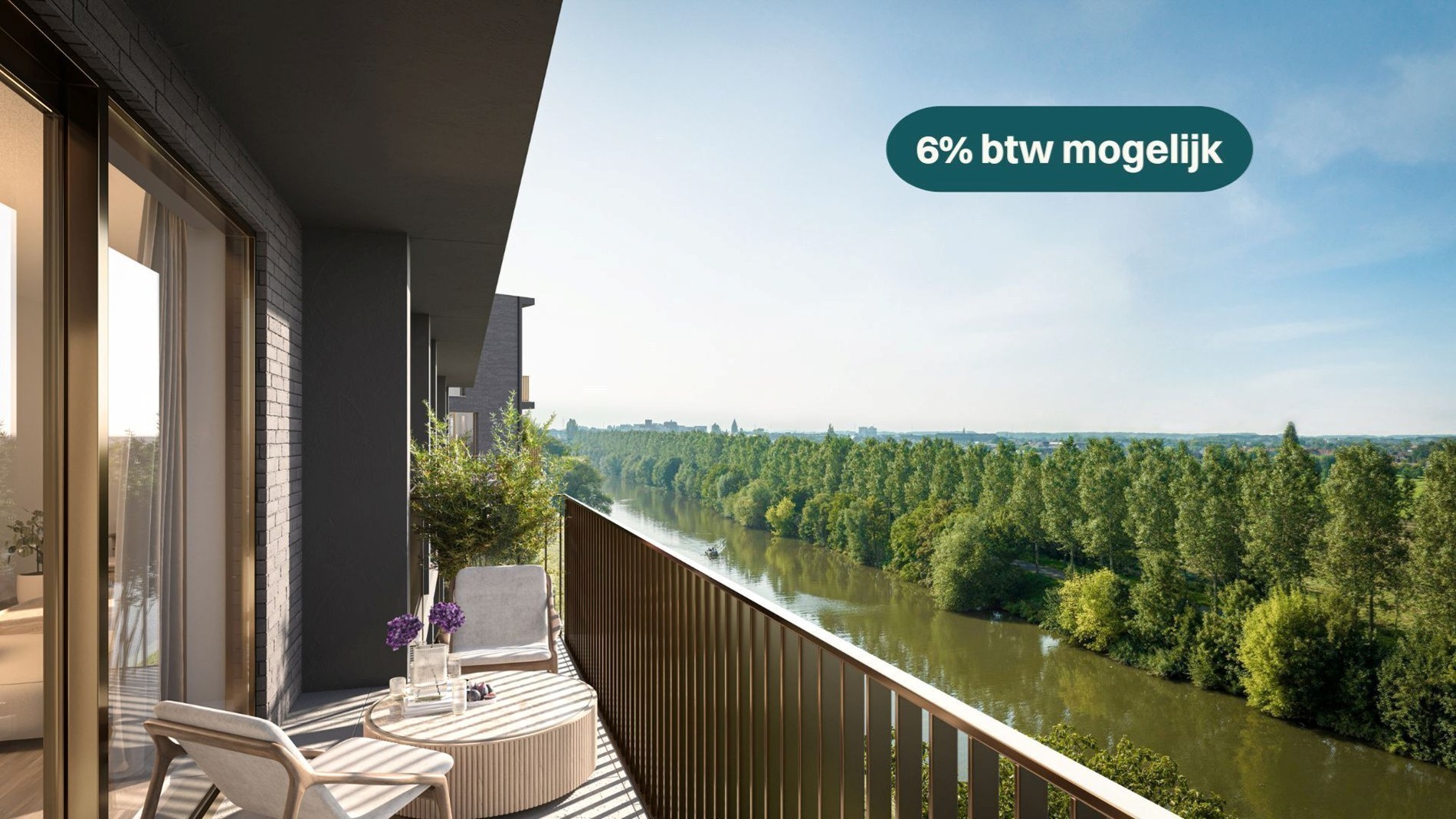 Appartement traversant avec vue sur la Lys - photo 1