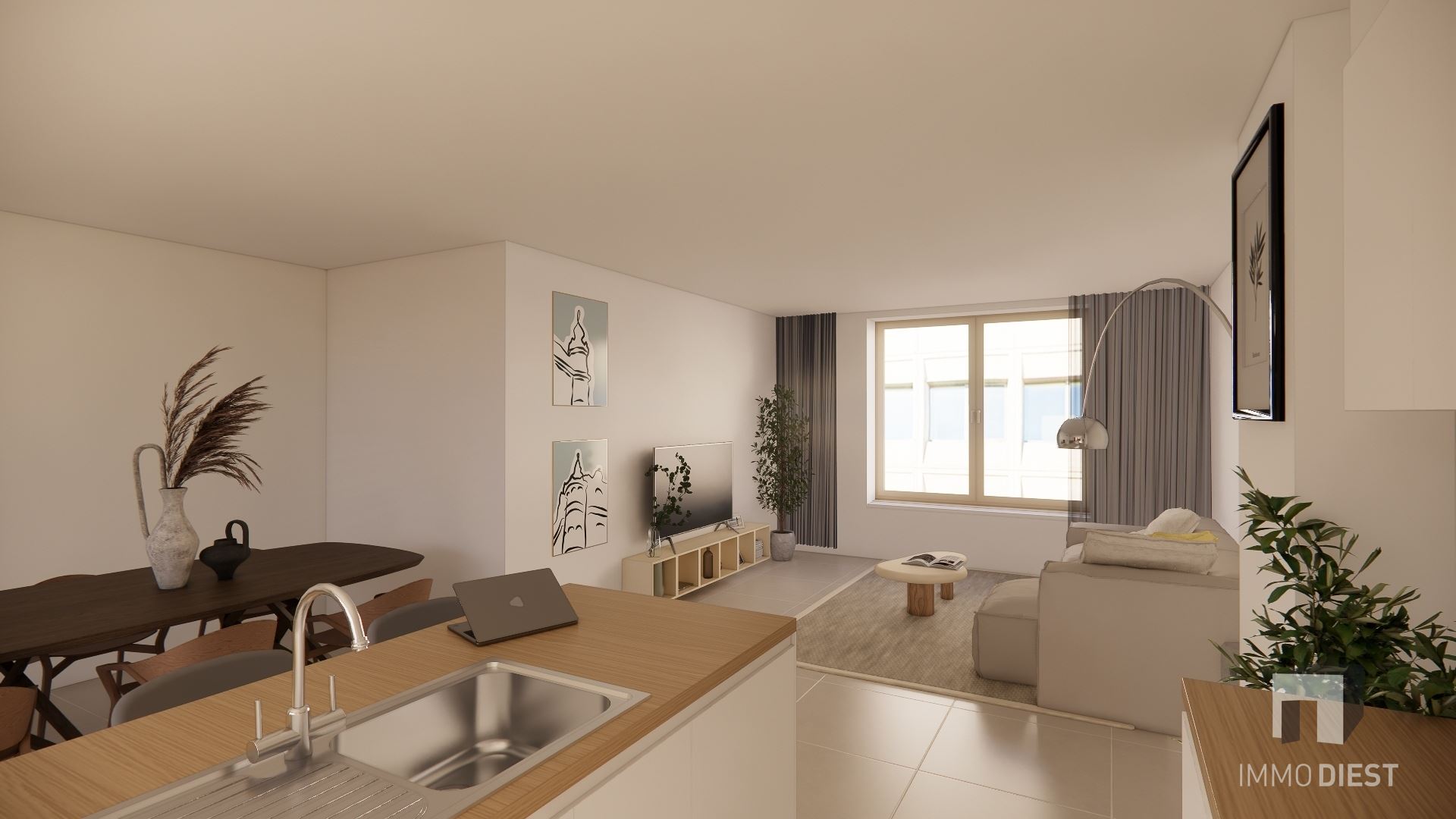 Appartement met 2 slpks, terras en carport - foto 4